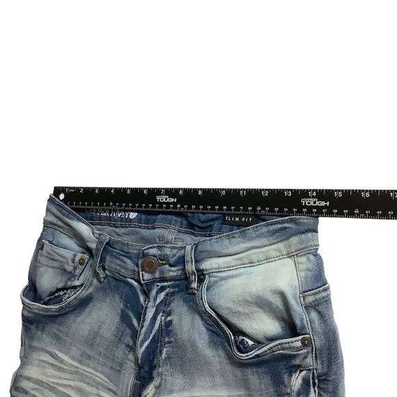 Copper Rivet Jeans Sz 30W 32L Slim Fit Distressed Medium Wash Blue - Picture 5 of 7